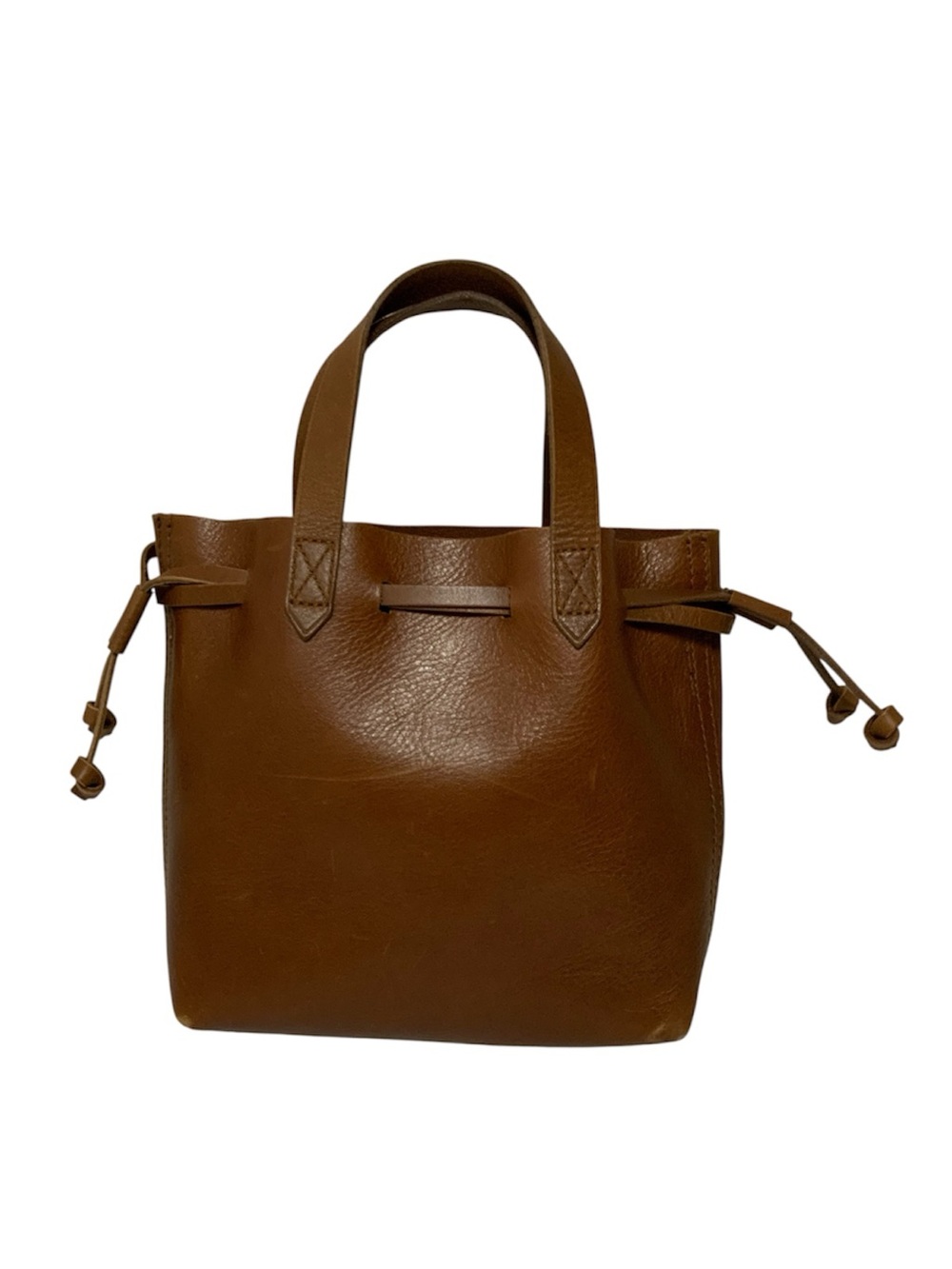 Madewell The Small Drawstring Transport Crossbody Brown Leather